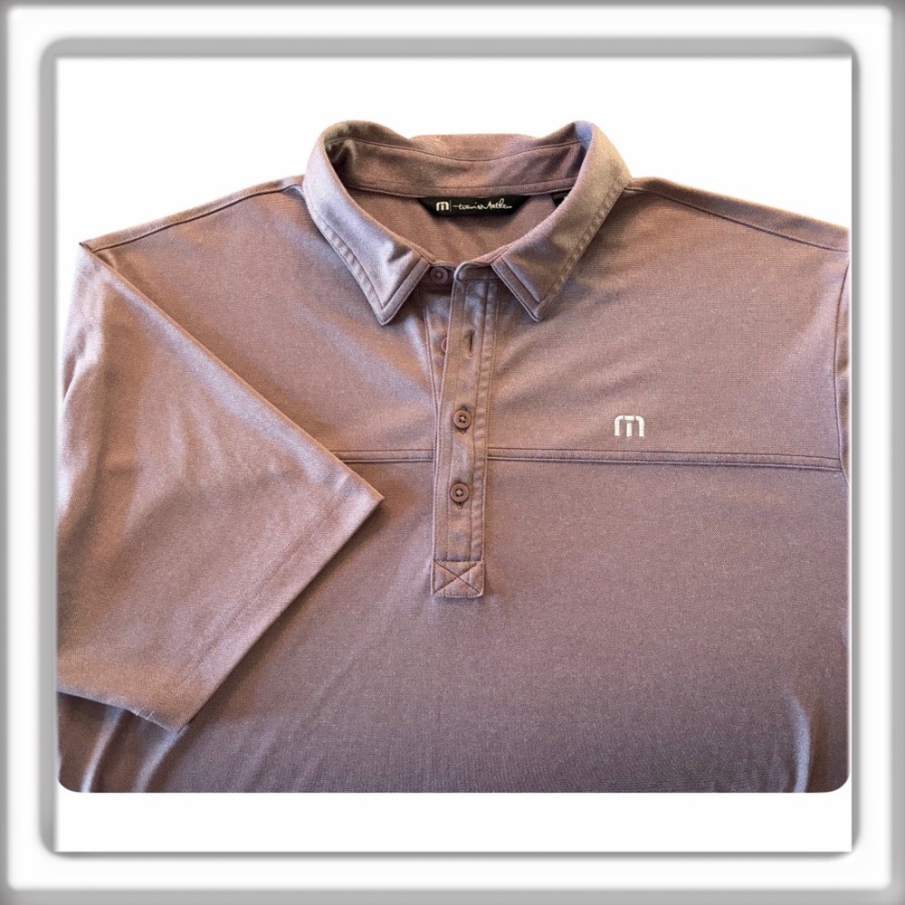 Travis Mathew Men's Performance Short Sleeve Polo Shirt Golf Mauve Size XL
